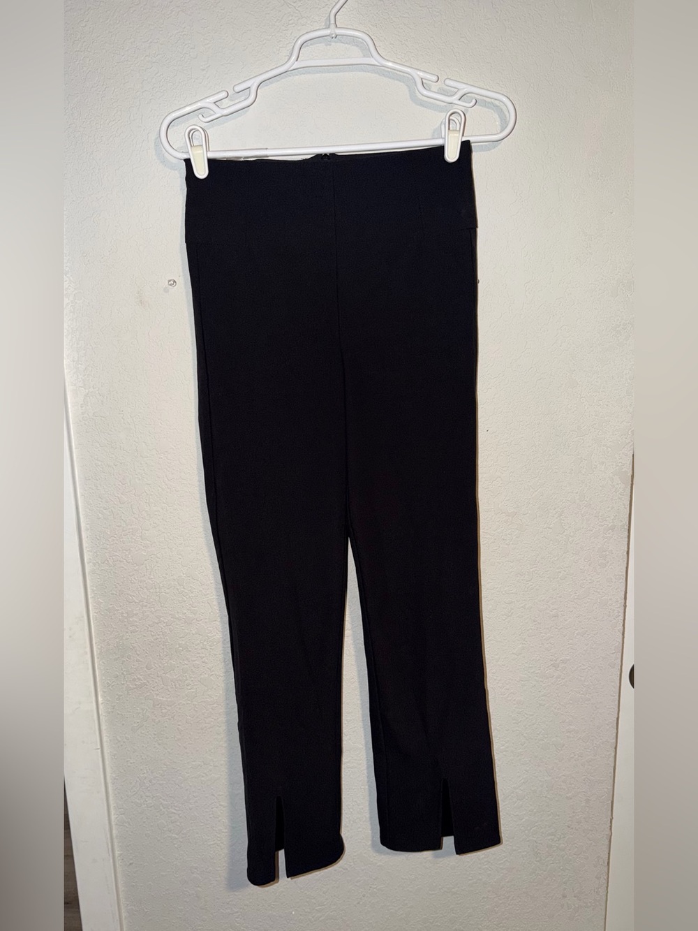 Athleta Black High-Rise Straight-Leg Pants with Front Zip Detail